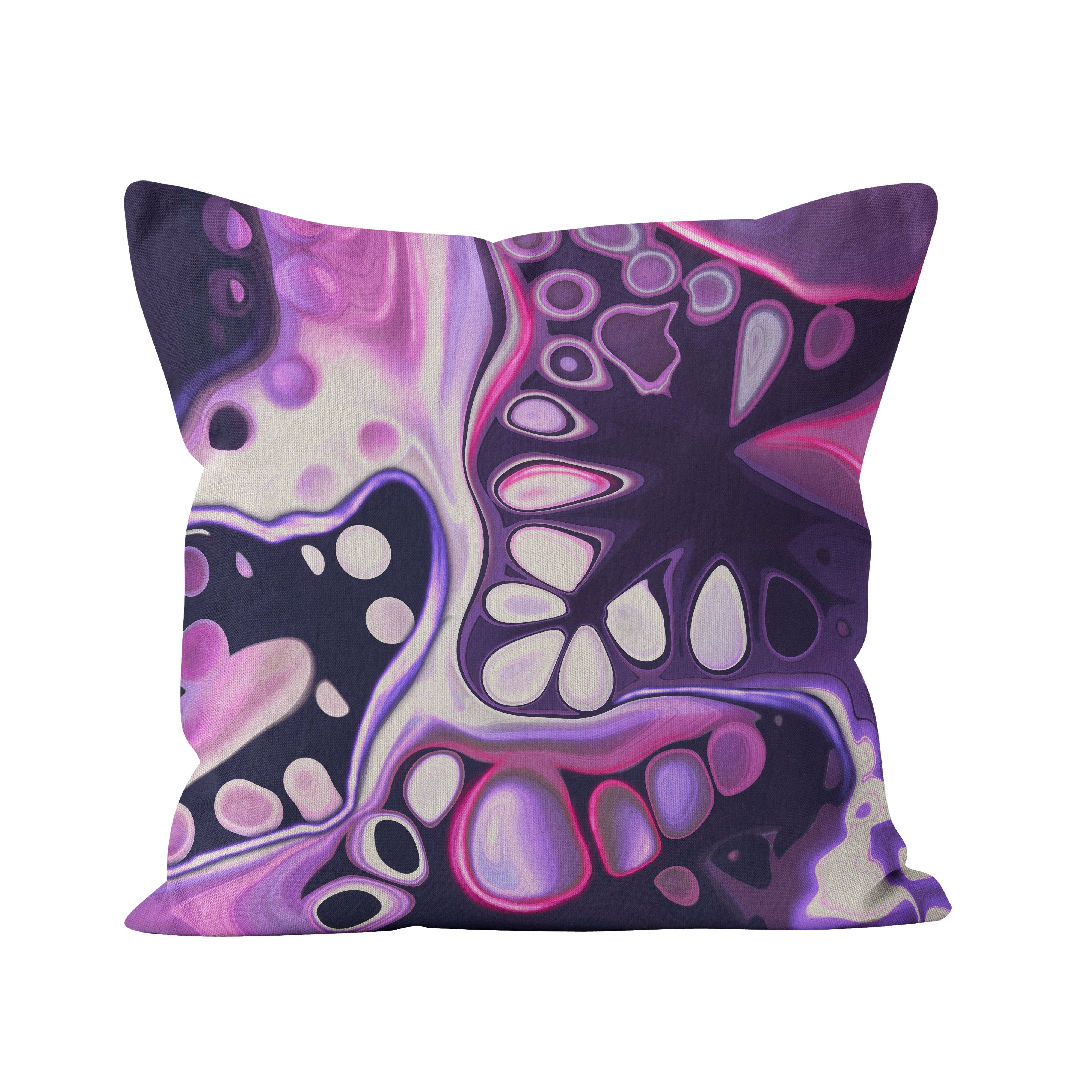 Nebula Square Purple Cushion - Louise Mead