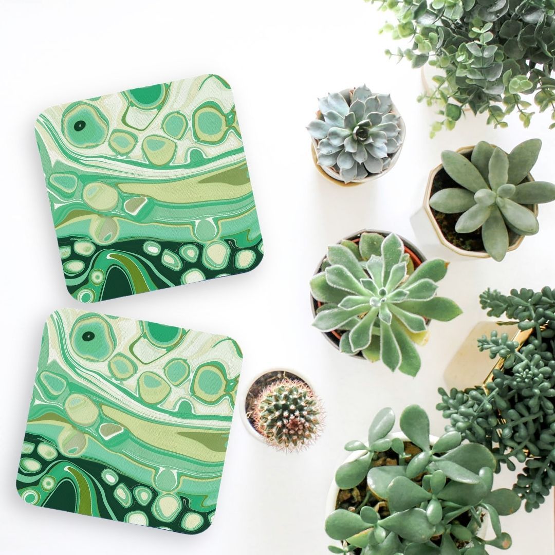 Mojito Green Coasters - Louise Mead