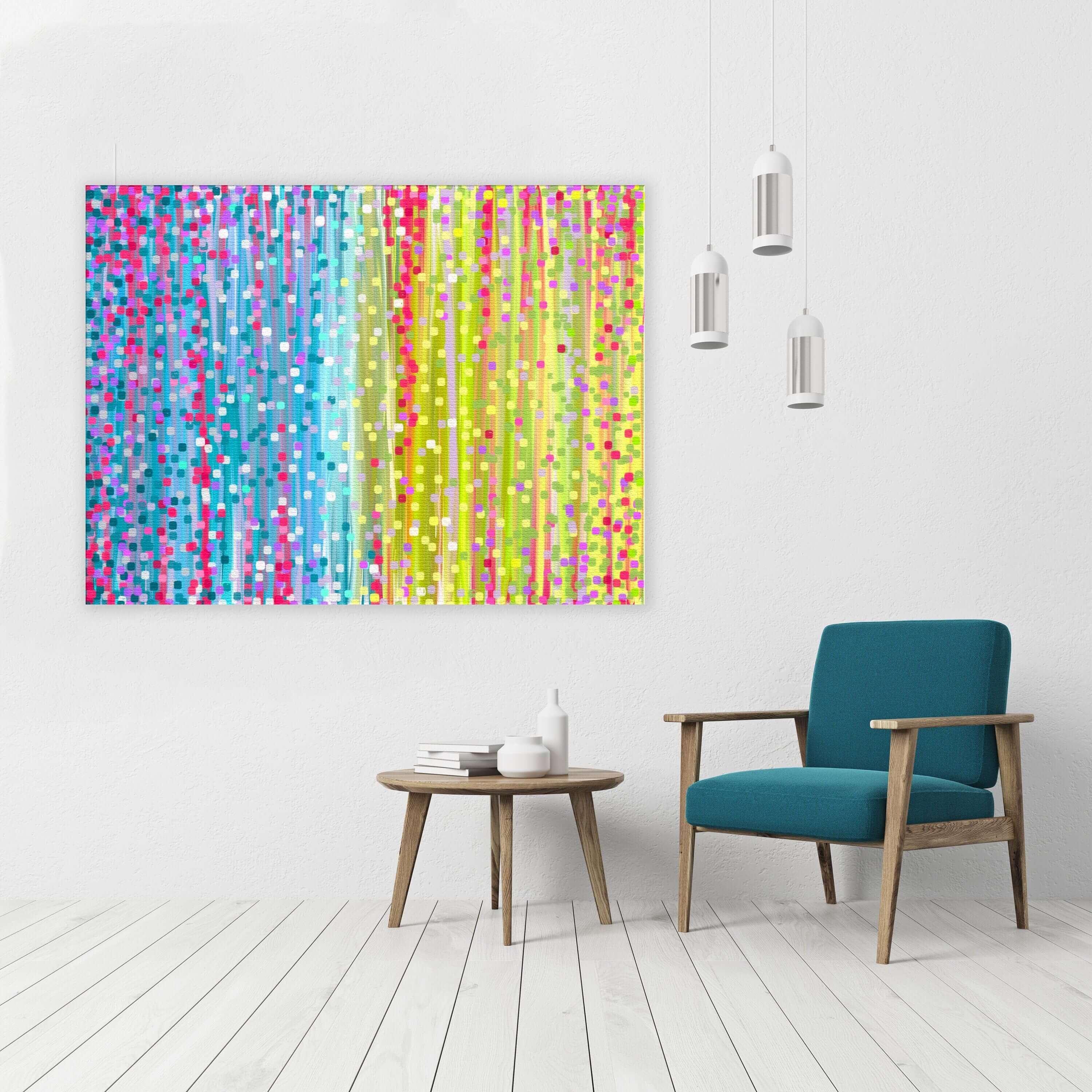 'Fruit Crush' Lilac & Green Impressionist Canvas Print | Canvas Print | Louise Mead