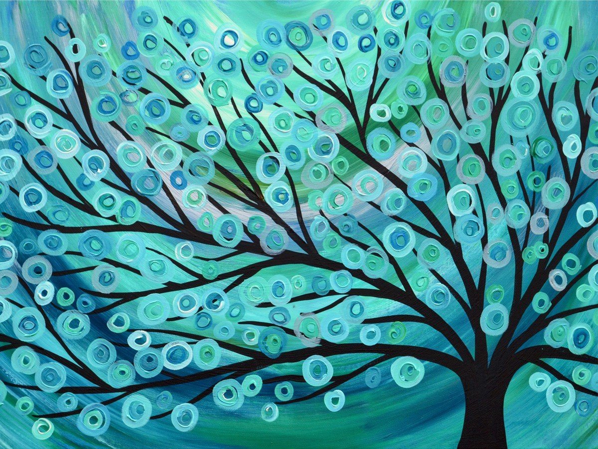 Teal & Turquoise Tree - Louise Mead
