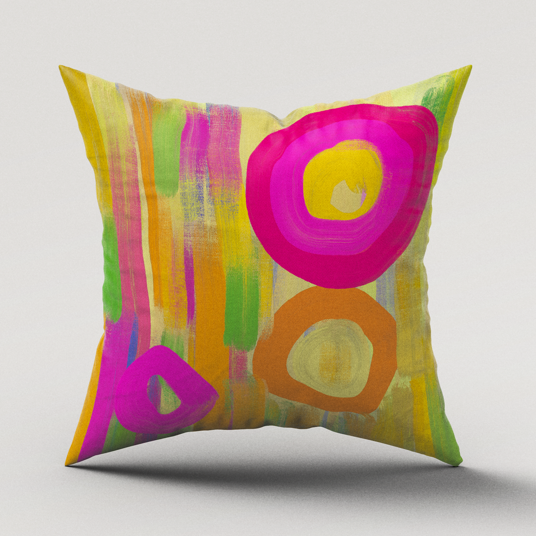 Beachside Yellow & Pink Cushion