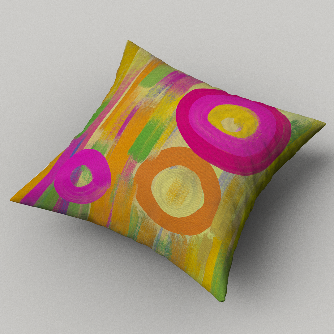 Beachside Yellow & Pink Cushion