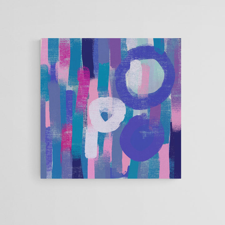 Butterfly's Dream Purple Square Abstract Canvas Print