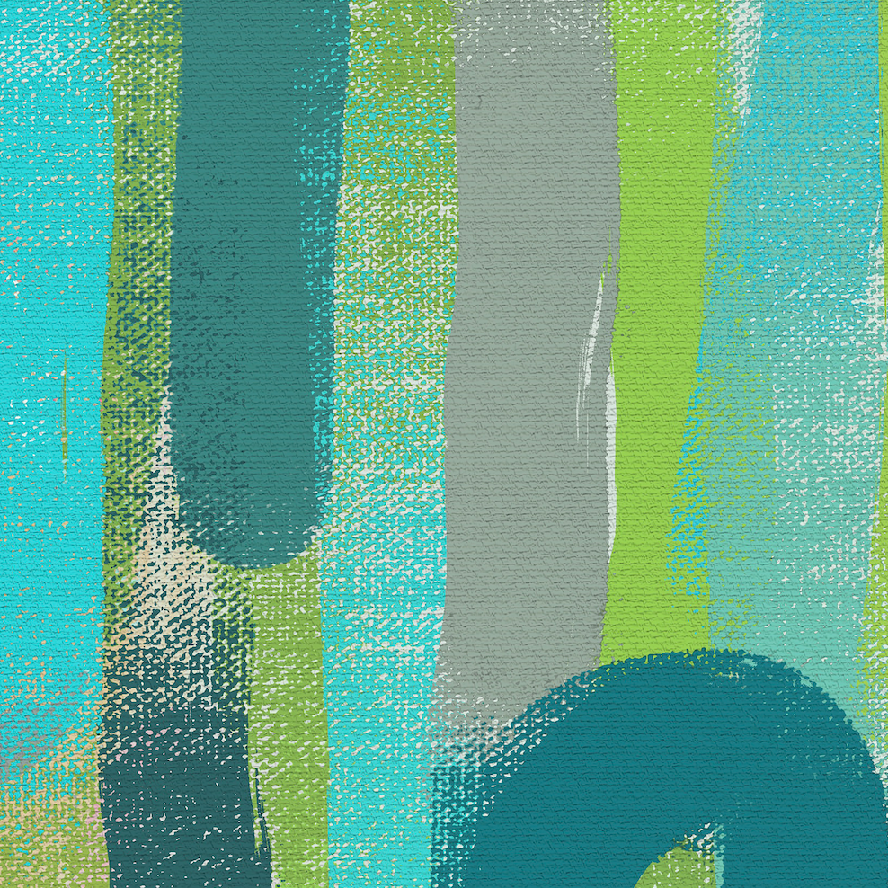 Peaceful Place Turquoise Abstract Canvas Print