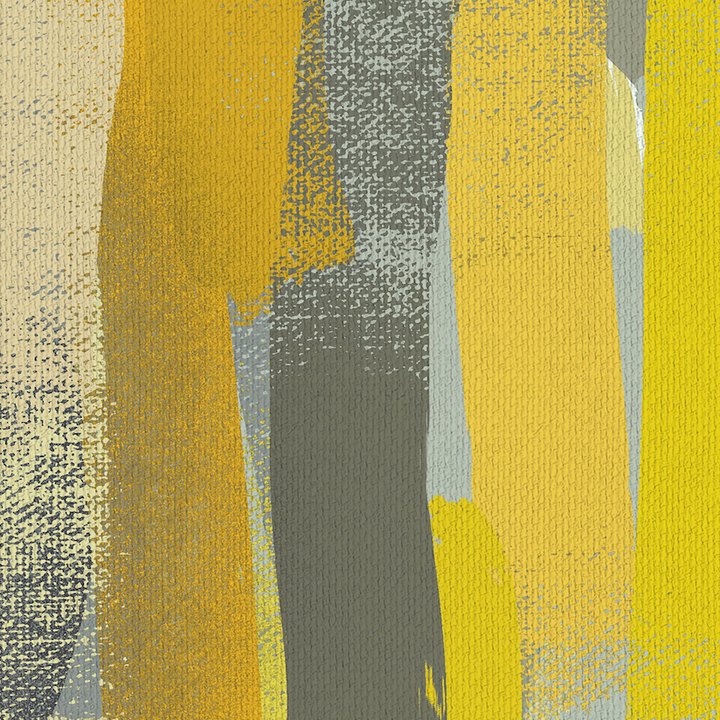 Saffron Sun Daze Yellow & Grey Abstract Canvas Print