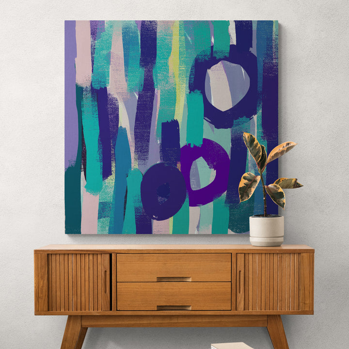 Playful Promise Blue Abstract Canvas Print