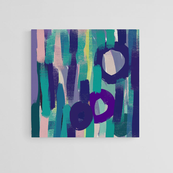 Playful Promise Blue Abstract Canvas Print