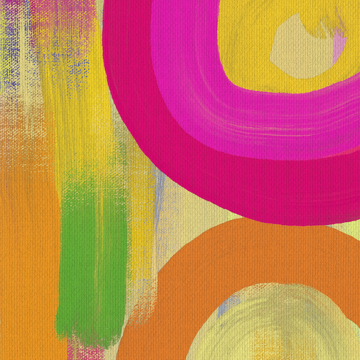 Beachside Yellow & Pink Abstract Canvas Print