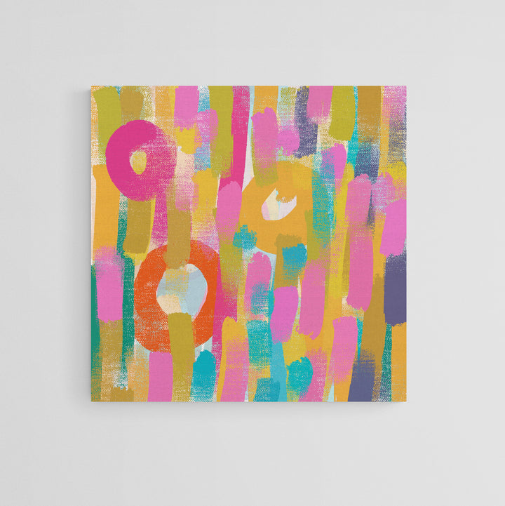 Sherbert Skies Pink & Yellow Abstract Canvas Print