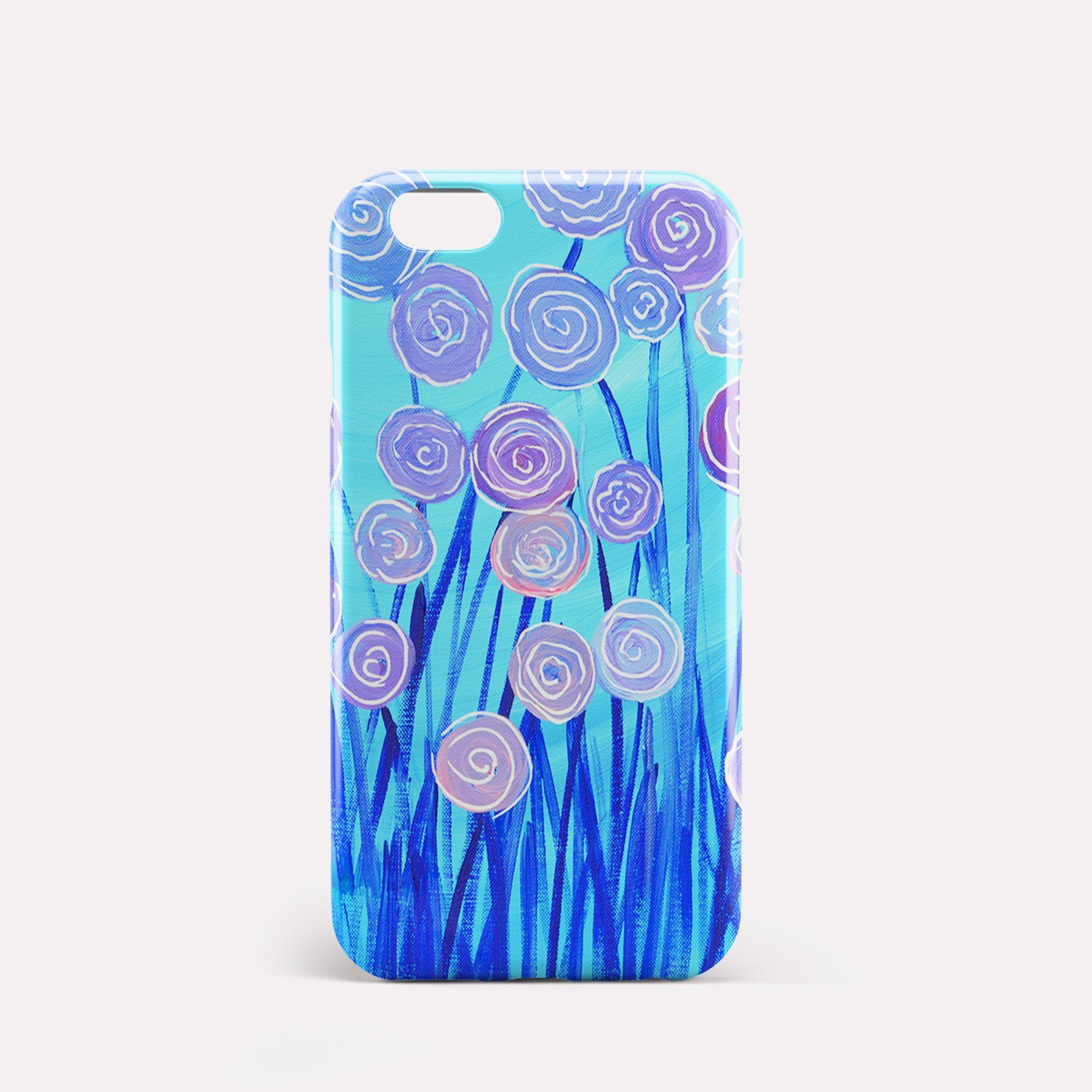 Purple & Blue Flowers iPhone Case - Louise Mead