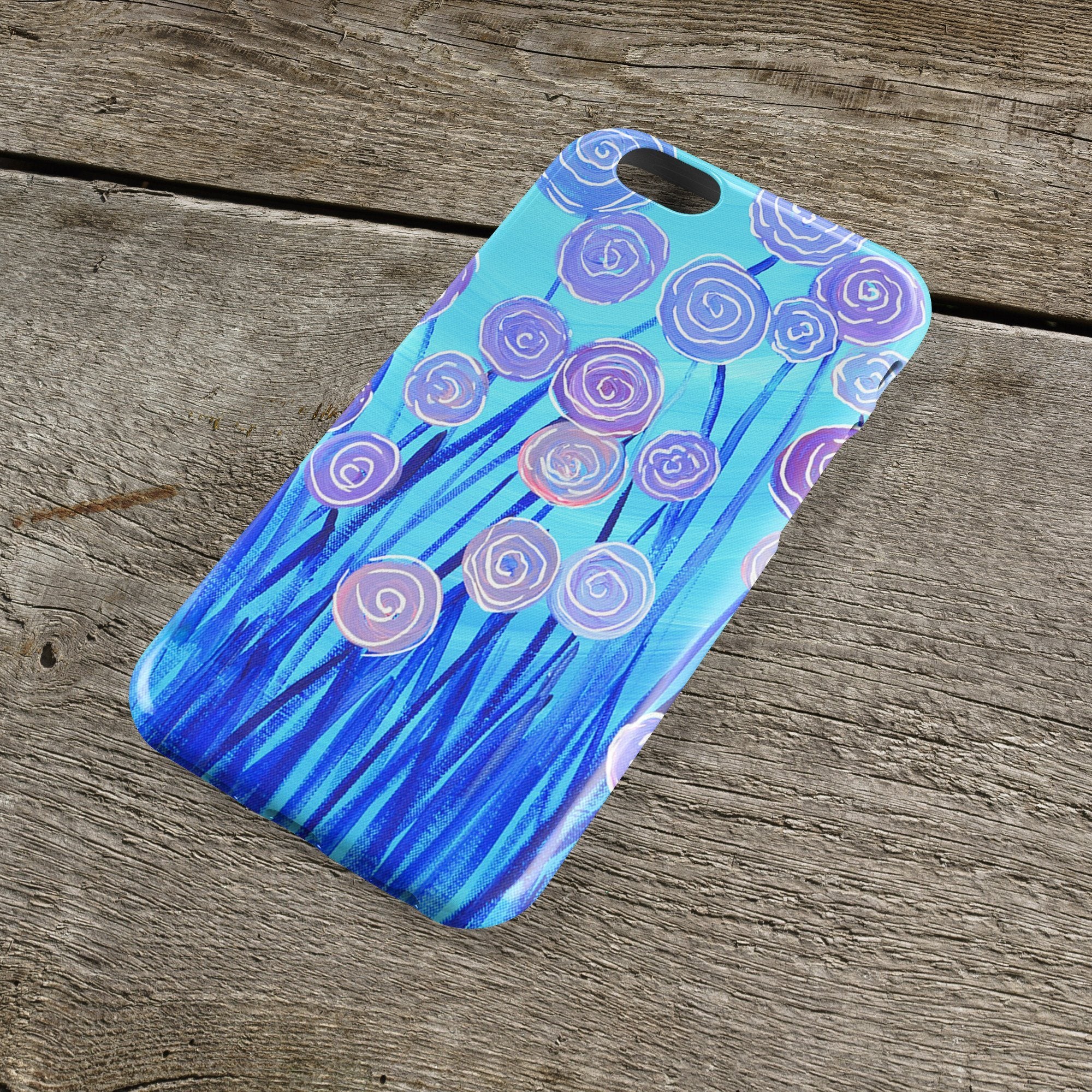 Purple & Blue Flowers iPhone Case - Louise Mead