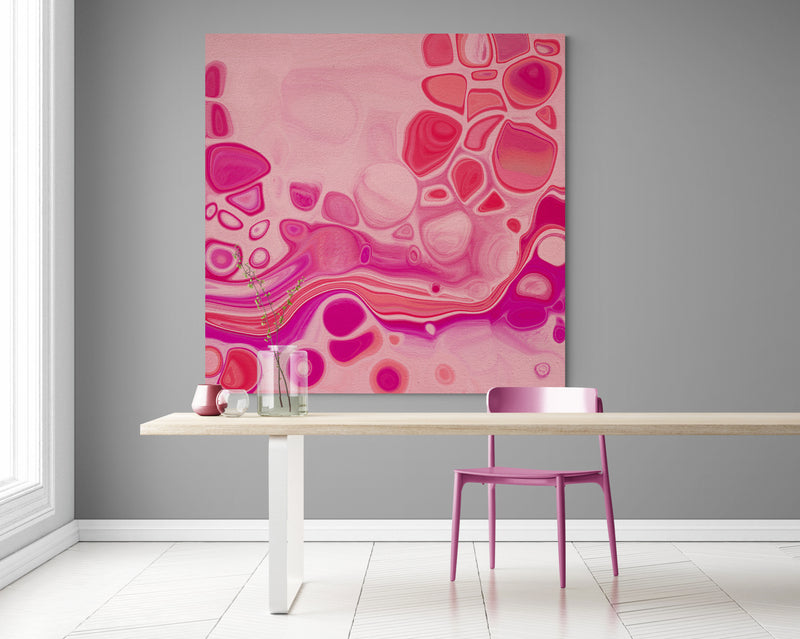 Cotton Candy Square Pink Canvas Print - Louise Mead
