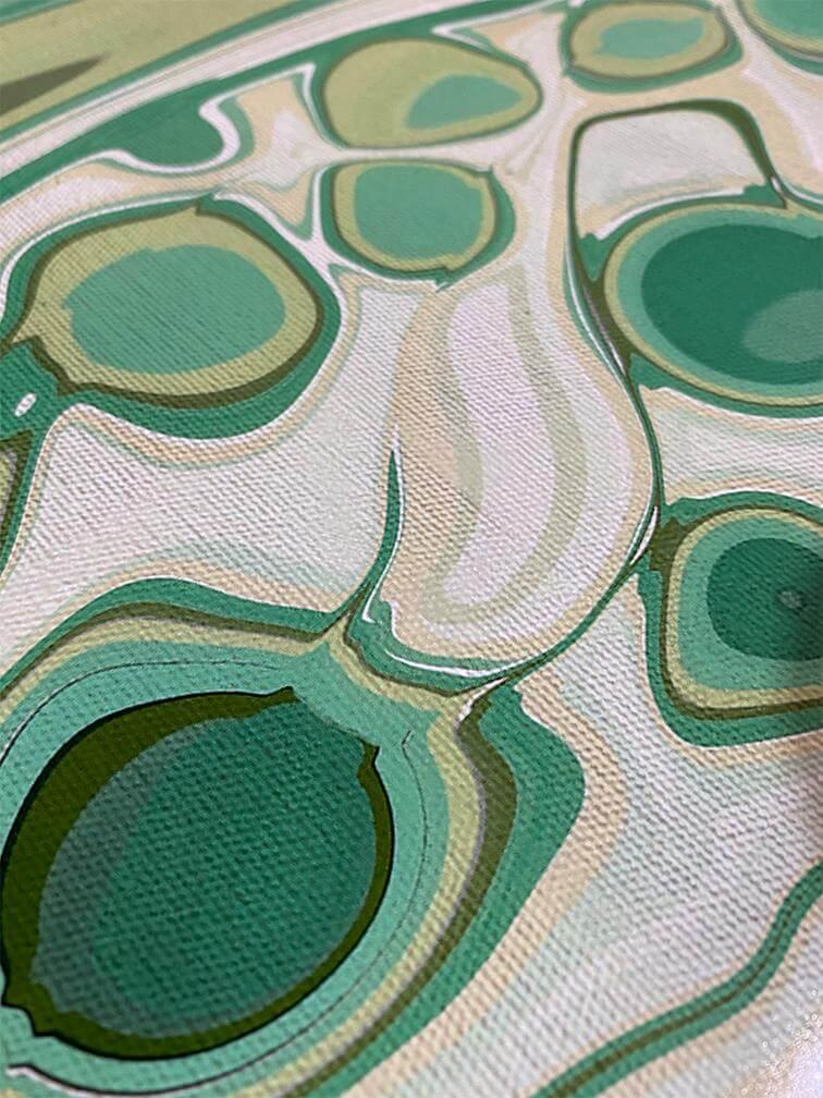 'Mojito' Green Abstract Fluid Art Print | Wall Art Print | Louise Mead
