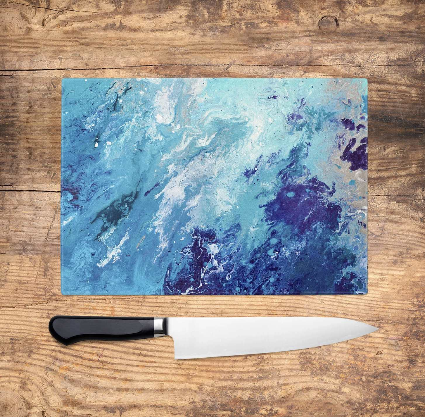 Drift Away Blue Glass Chopping Board