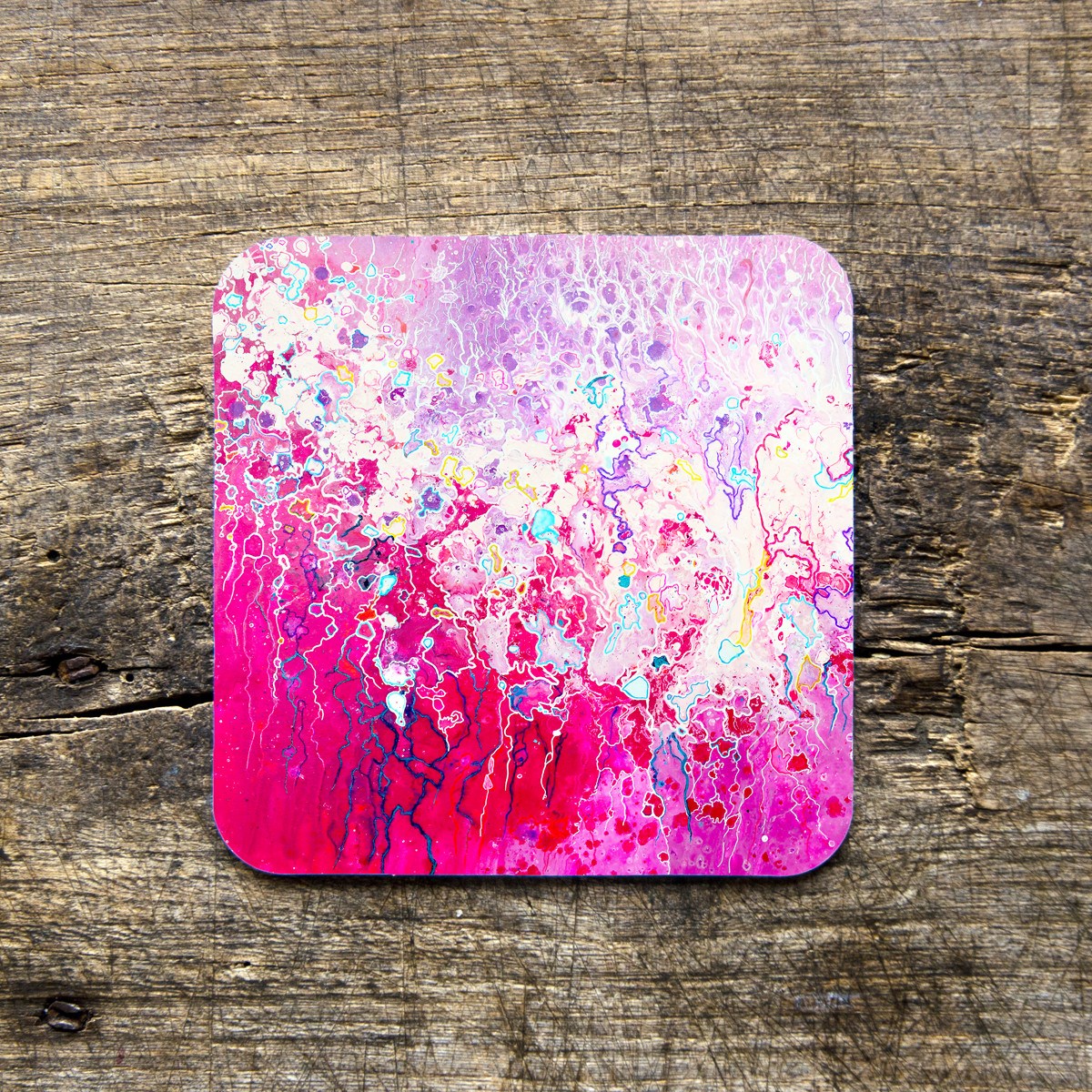 Pink Abstract Coasters - Louise Mead