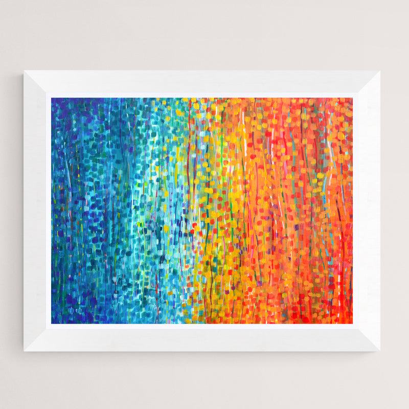 'Fiesta' Turquoise & Orange Wall Art Print | Wall Art Print | Louise Mead