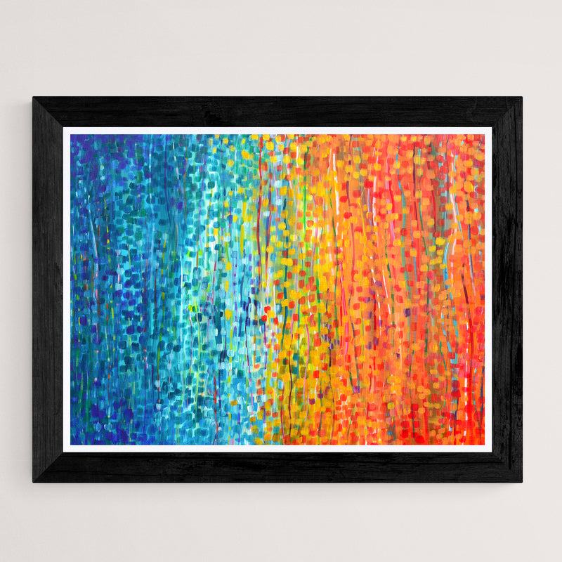 'Fiesta' Turquoise & Orange Wall Art Print | Wall Art Print | Louise Mead