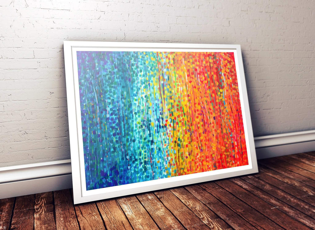 'Fiesta' Turquoise & Orange Wall Art Print - Louise Mead