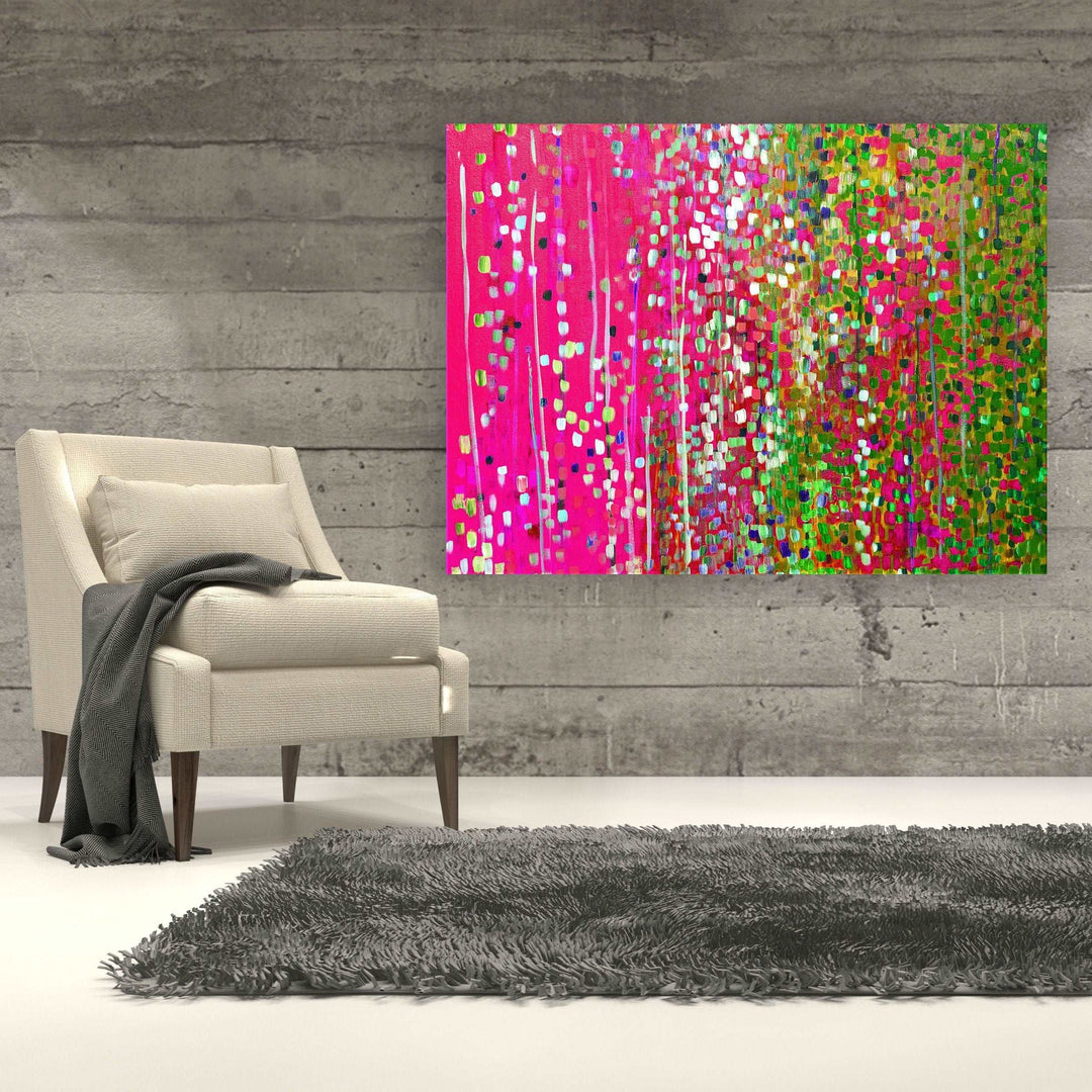 Pink & Green Canvas Print