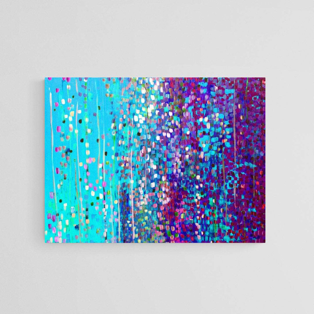 Impressionist Blue & Purple Print on Canvas