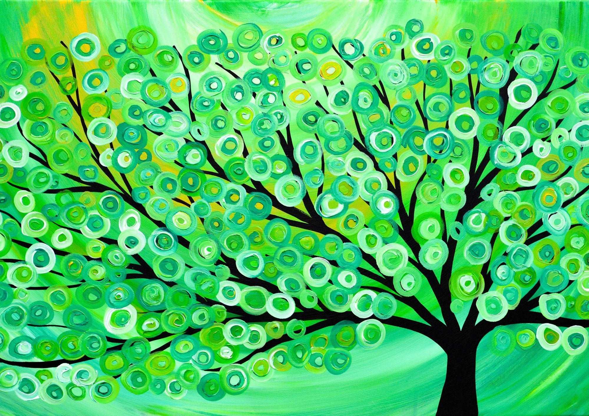 Green Tree Canvas Print - Louise Mead