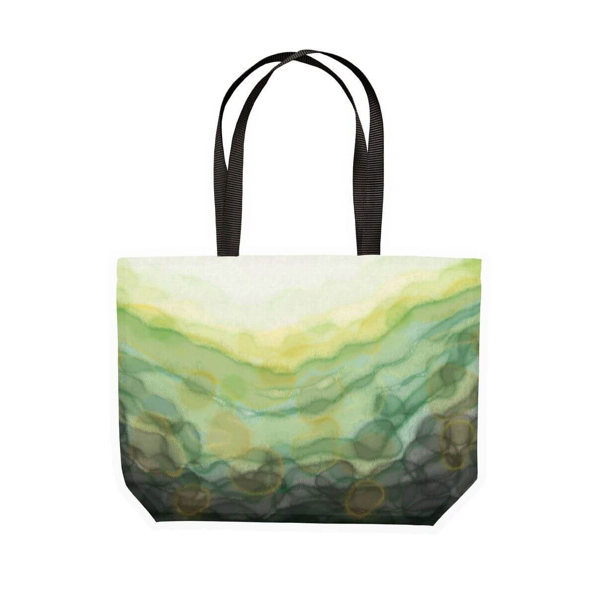 'Serenity' Green Canvas Tote - Louise Mead