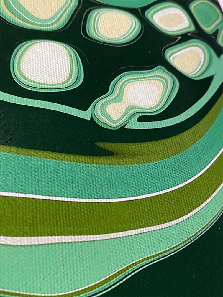 'Mojito' Green Abstract Fluid Art Print | Wall Art Print | Louise Mead