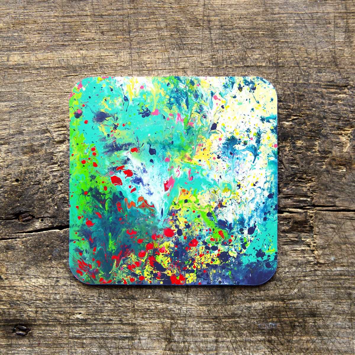 Green Abstract Coasters - Louise Mead