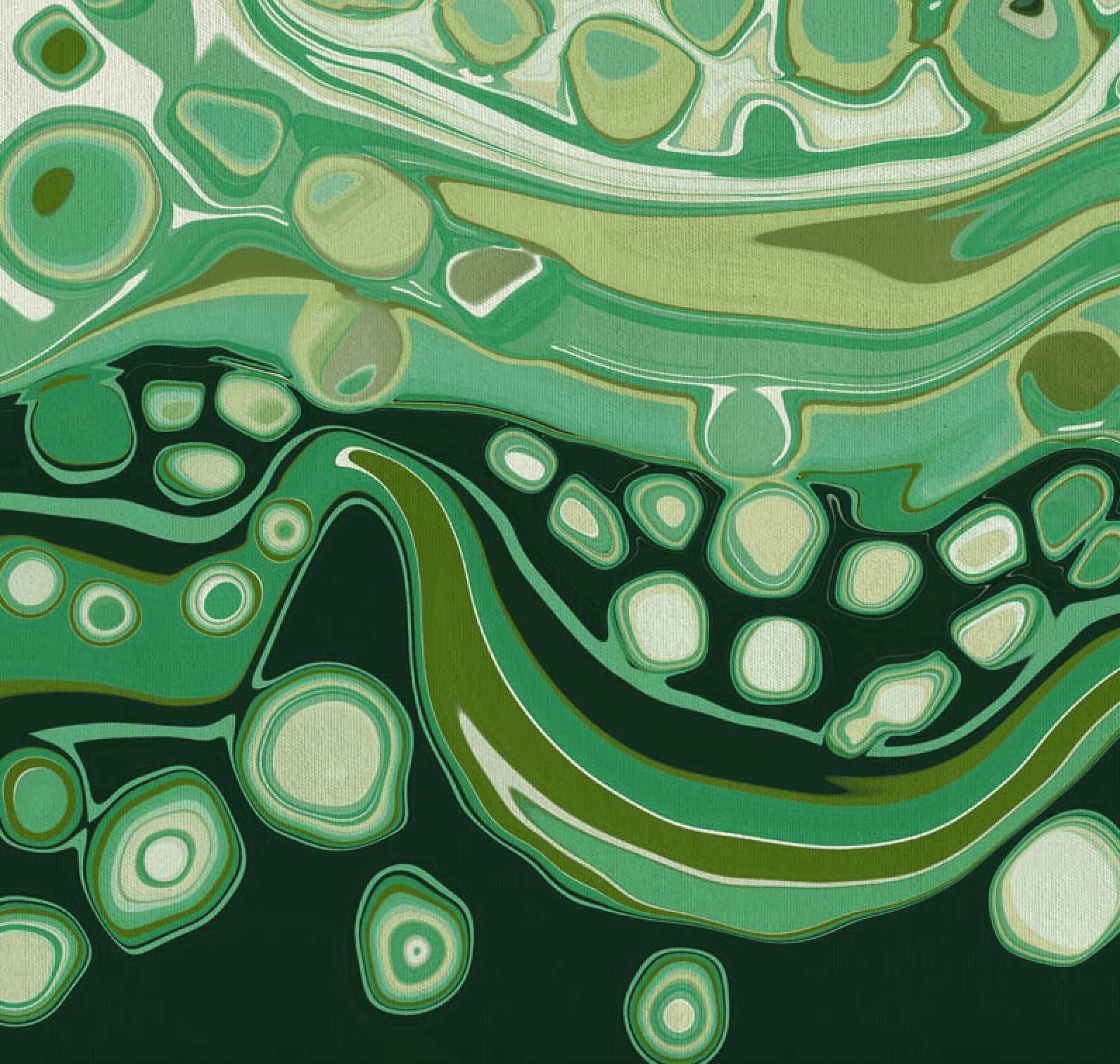 'Mojito' Green Abstract Canvas Print