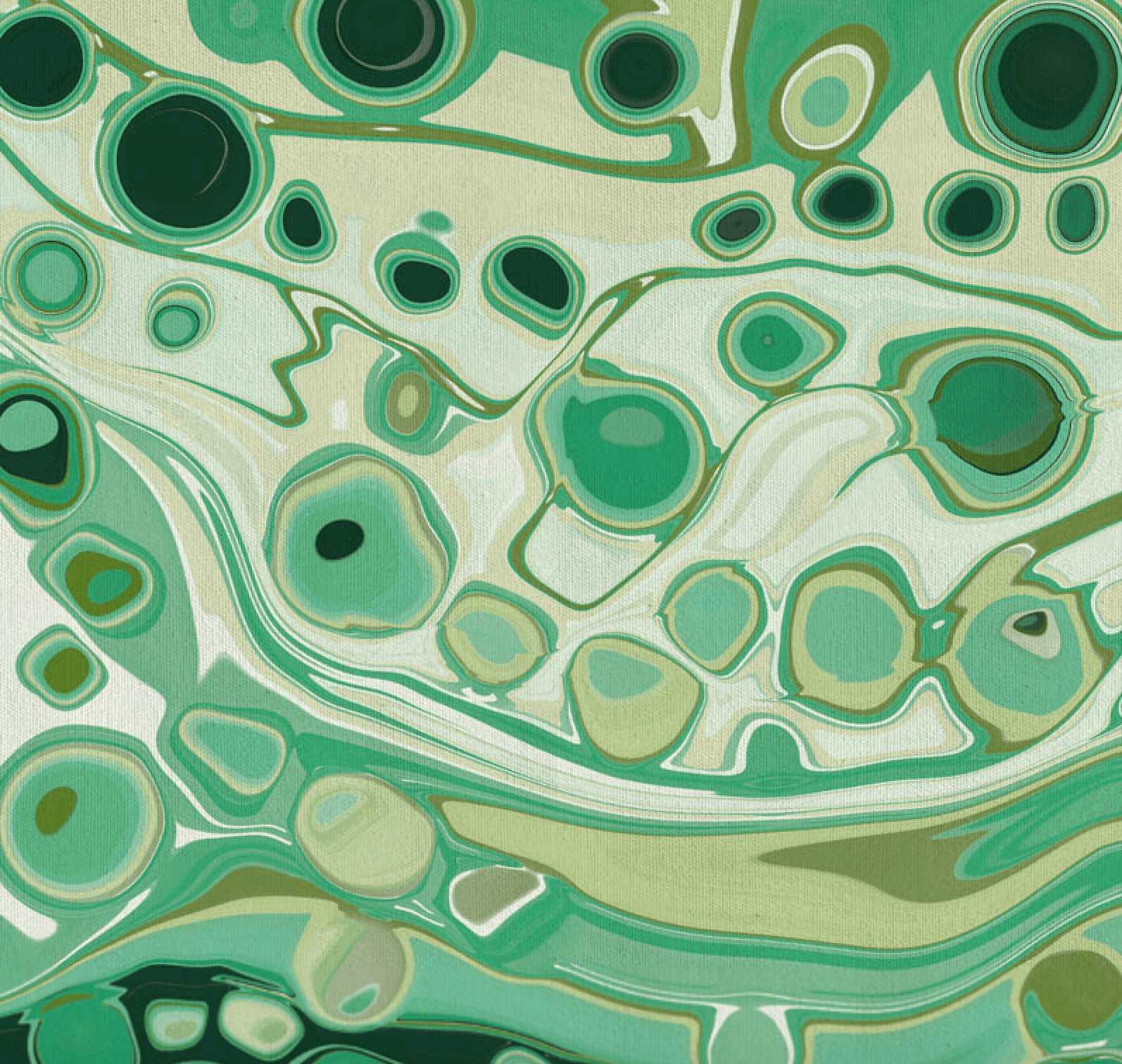 'Mojito' Green Abstract Canvas Print