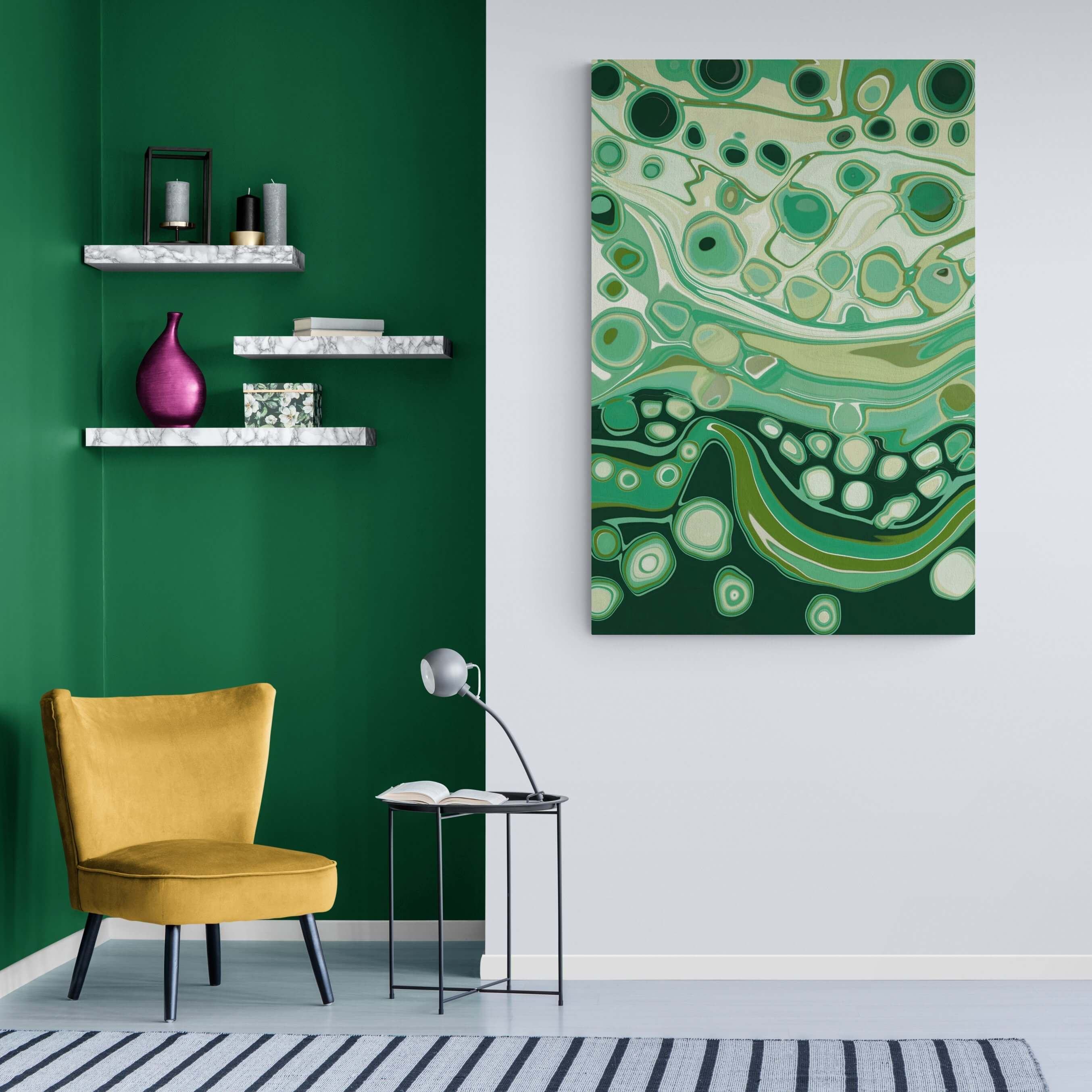 'Mojito' Green Abstract Canvas Print | Canvas Print | Louise Mead