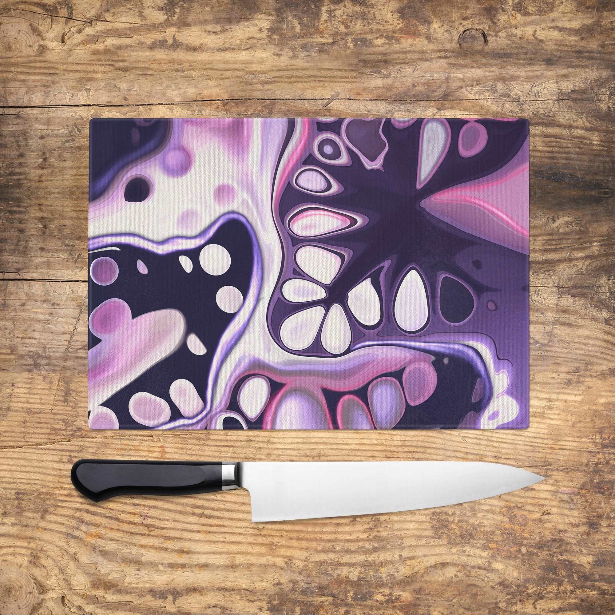 Nebula Purple Glass Chopping Board
