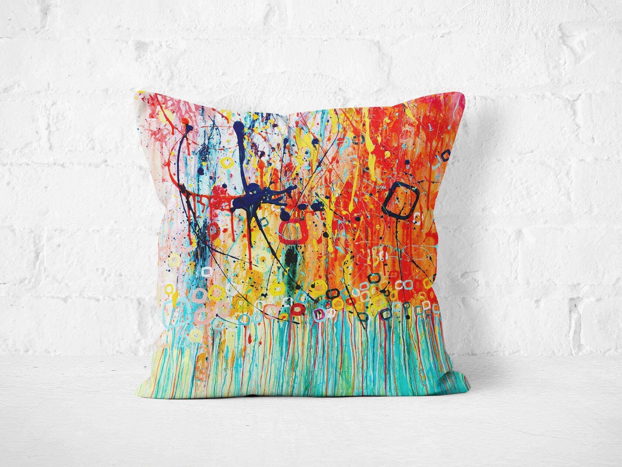 'Jellyfish' Square Pillow - Louise Mead