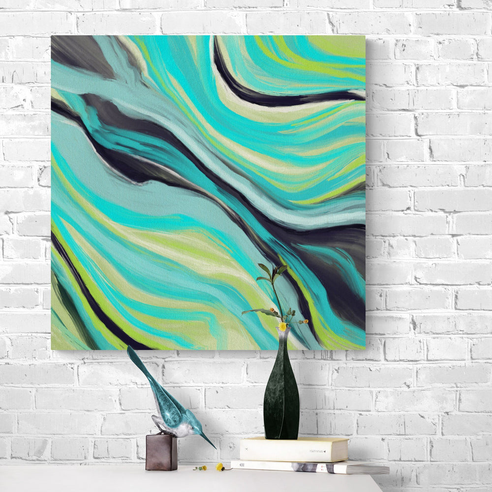 Rhythms Blue & Green Canvas Print - Louise Mead