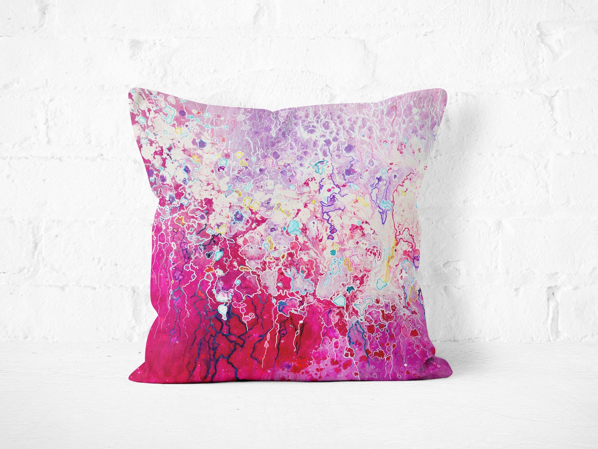 Pink Abstract Pillow - Louise Mead