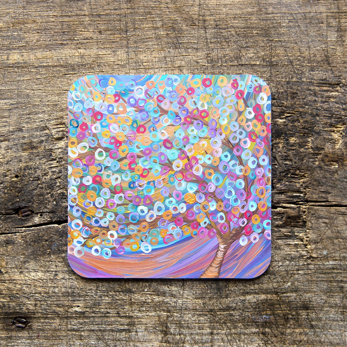 Purple Tree Coasters - Louise Mead
