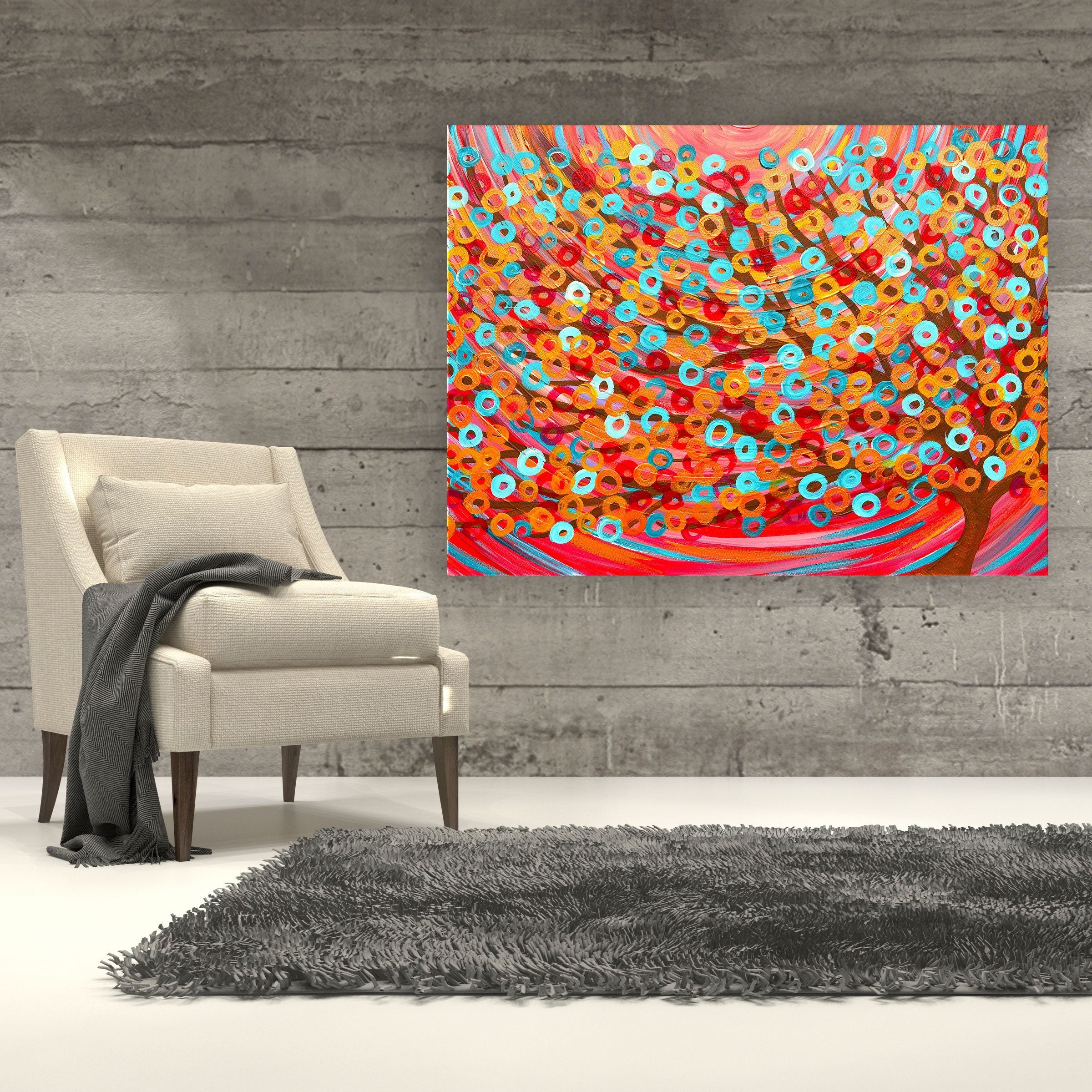 Red Tree Canvas Print - Louise Mead