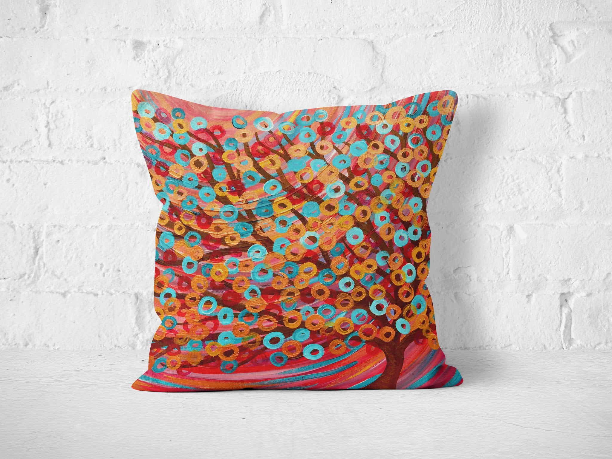 Red Tree Pillow - Louise Mead