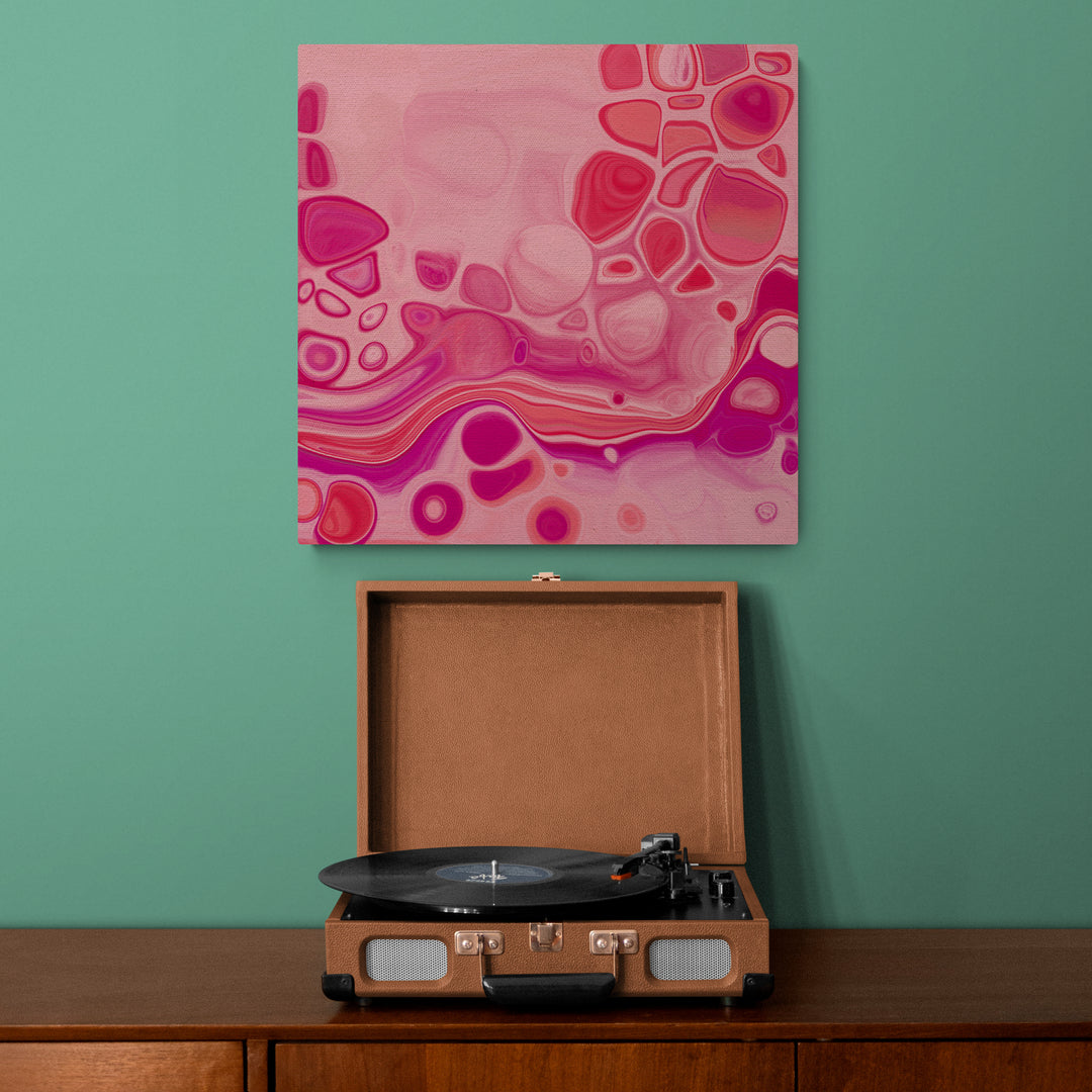 Cotton Candy Square Pink Canvas Print - Louise Mead