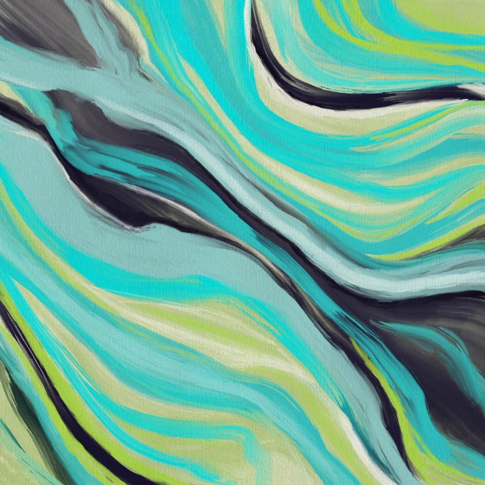 Rhythms Blue & Green Canvas Print - Louise Mead