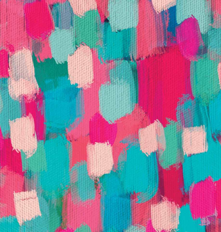 'Confetti' Impressionist Pink & Blue Print