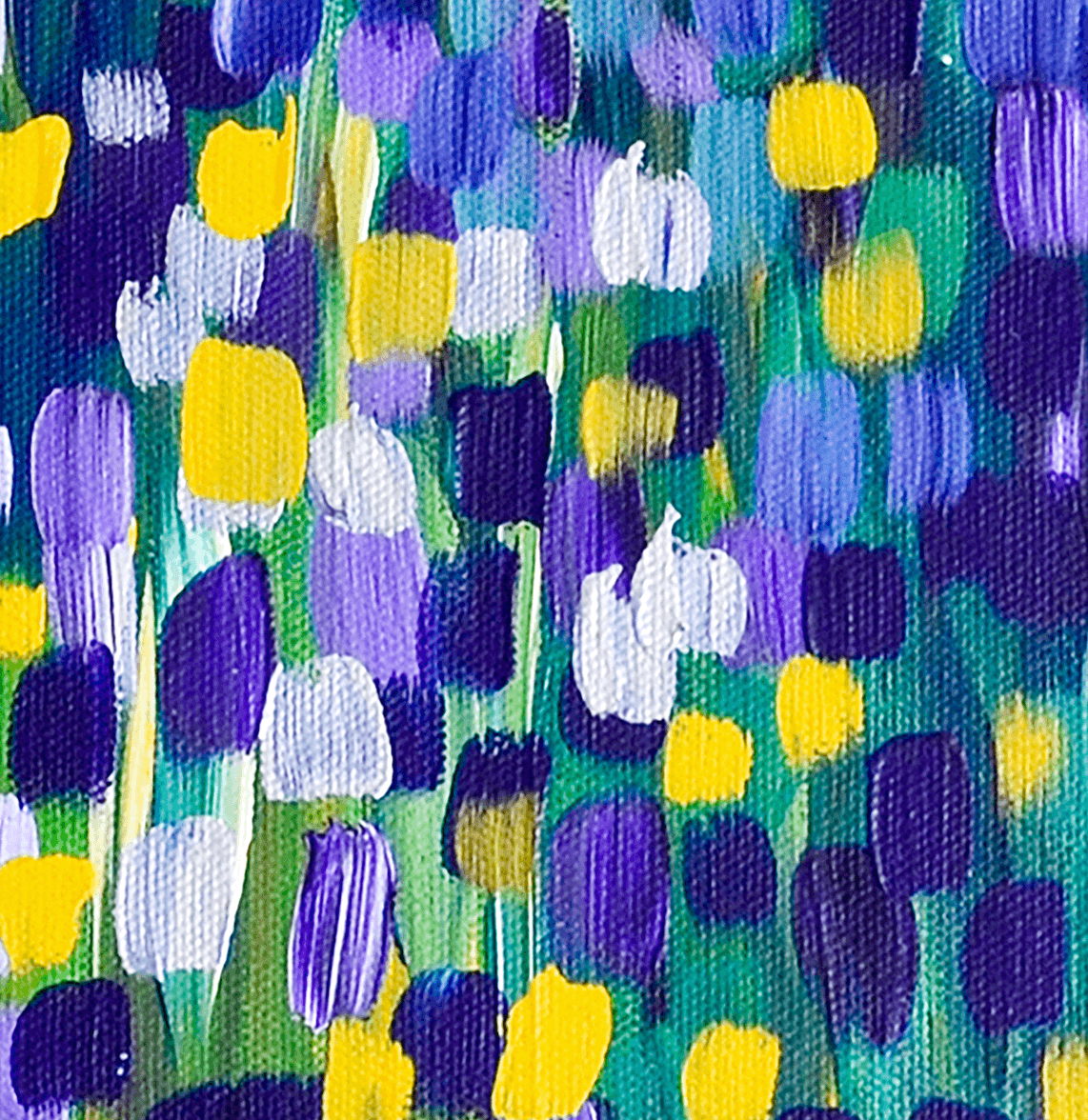 Summer Nights Impressionist Blue & Green Canvas Print - Louise Mead