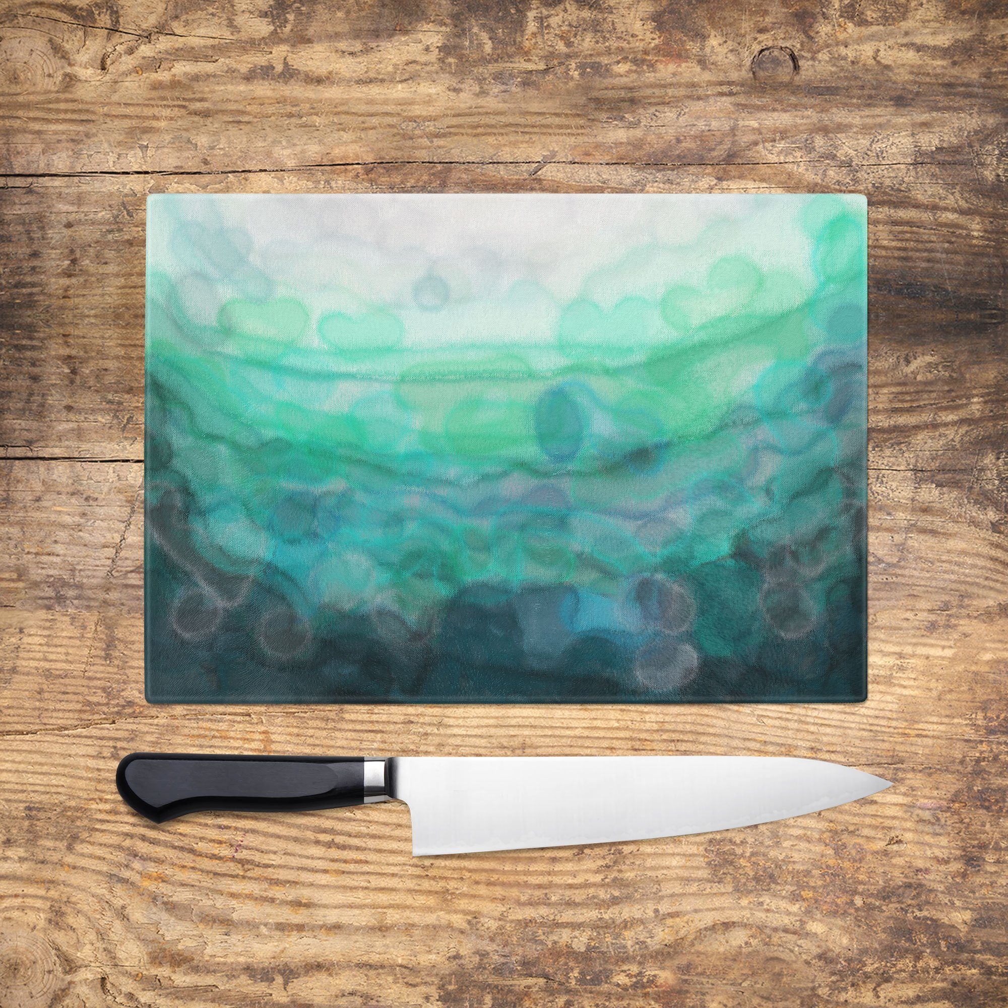 Teal 'Serenity' Chopping Board - Louise Mead