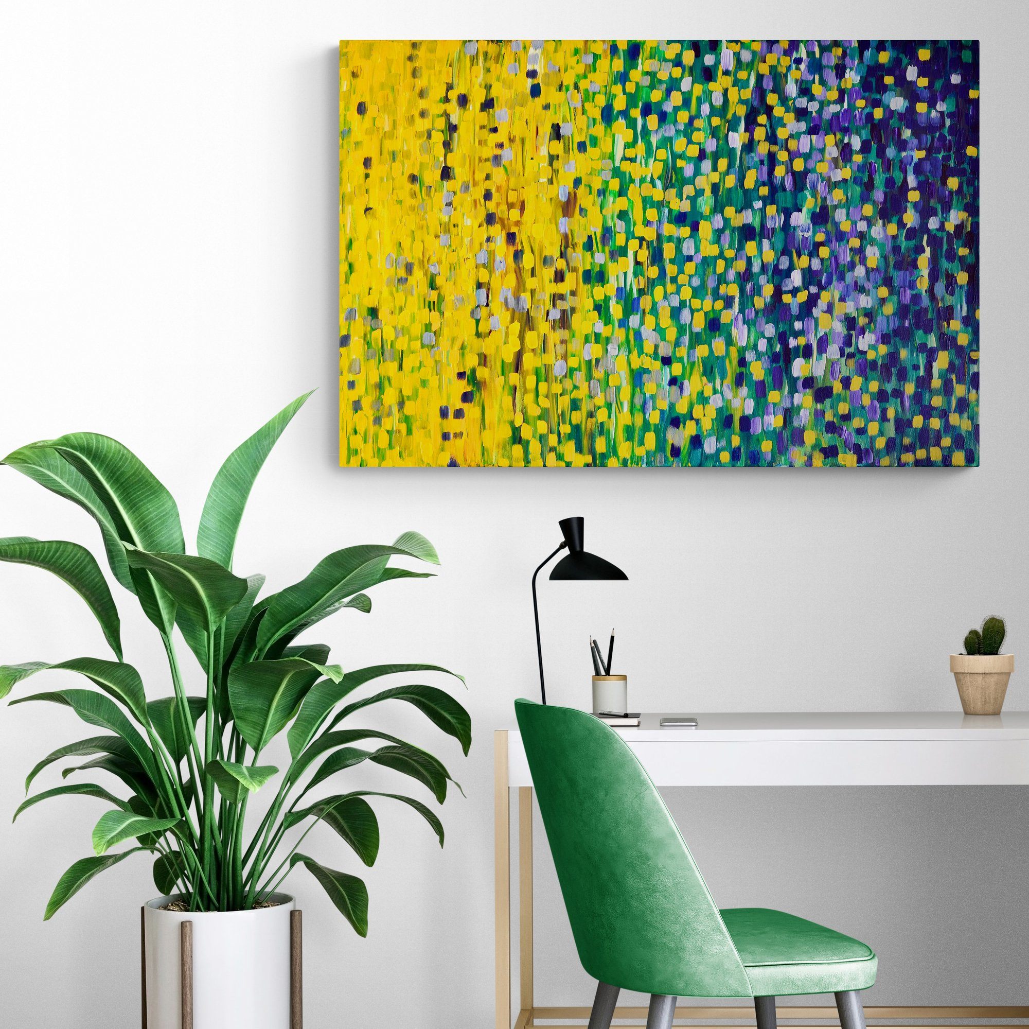 Summer Nights Impressionist Blue & Green Canvas Print - Louise Mead
