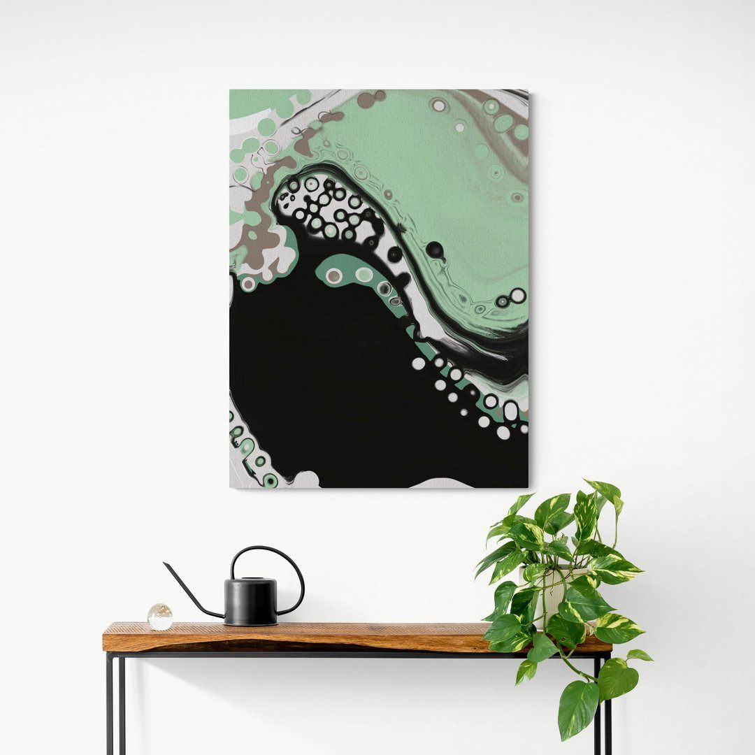 'Sweet Jade' Green Abstract Canvas Print - Louise Mead