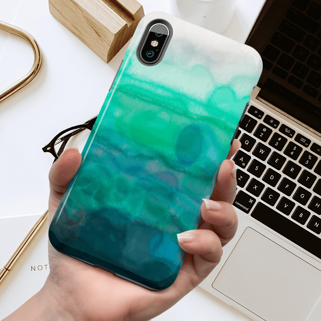Teal 'Serenity' iPhone Case - Louise Mead