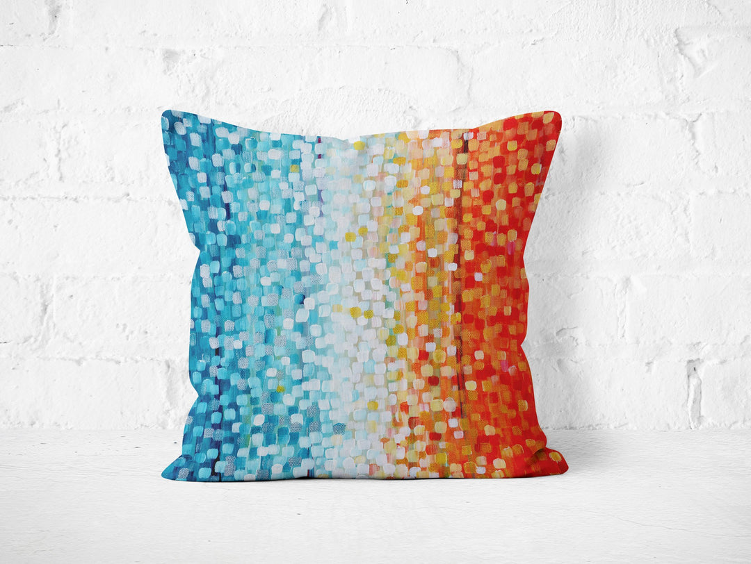 Orange & Turquoise Pillow - Louise Mead