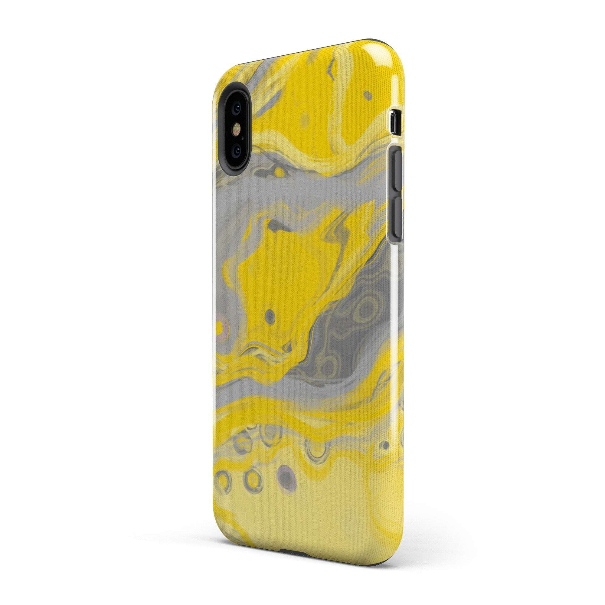 'Zest' Yellow & Grey iPhone Case