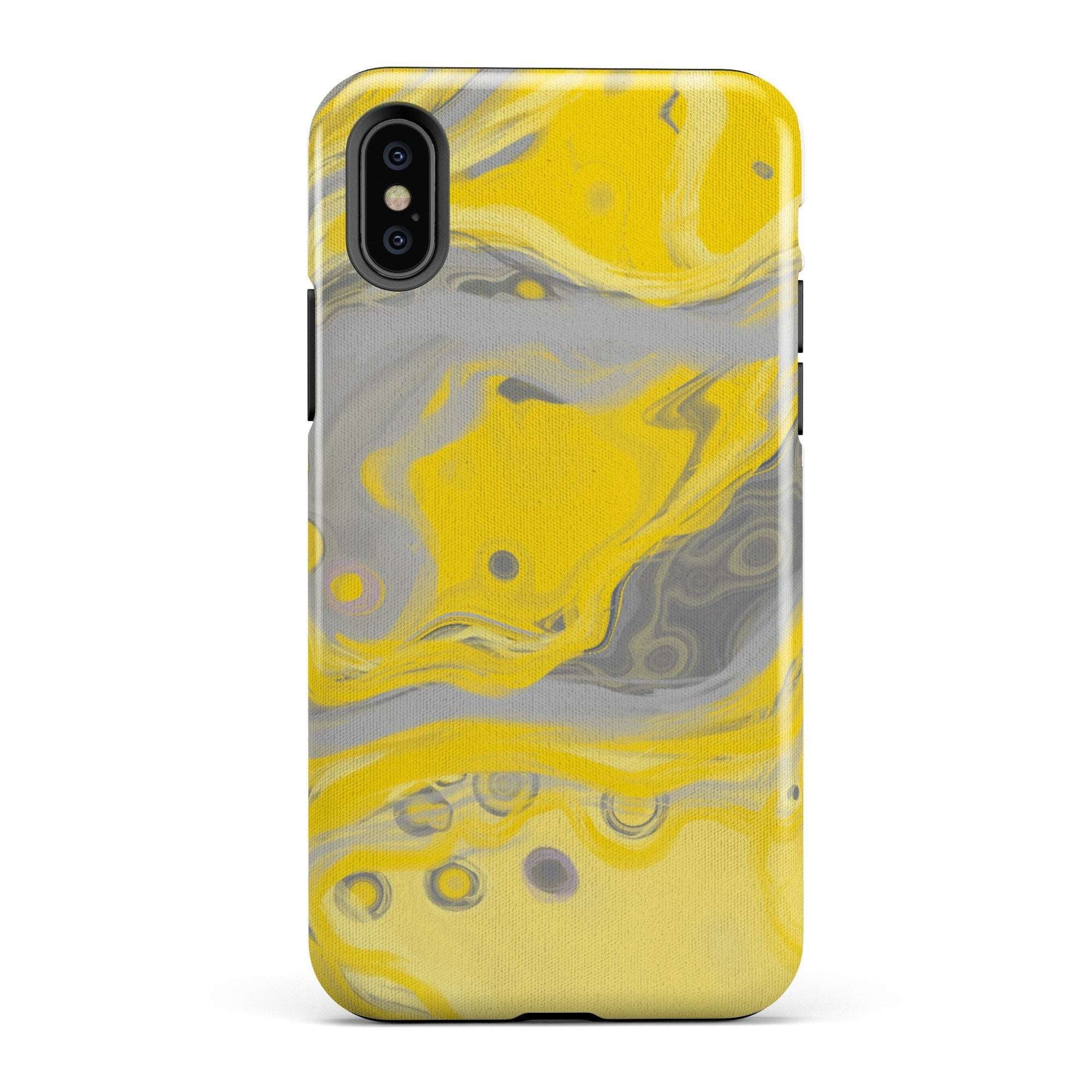 'Zest' Yellow & Grey iPhone Case