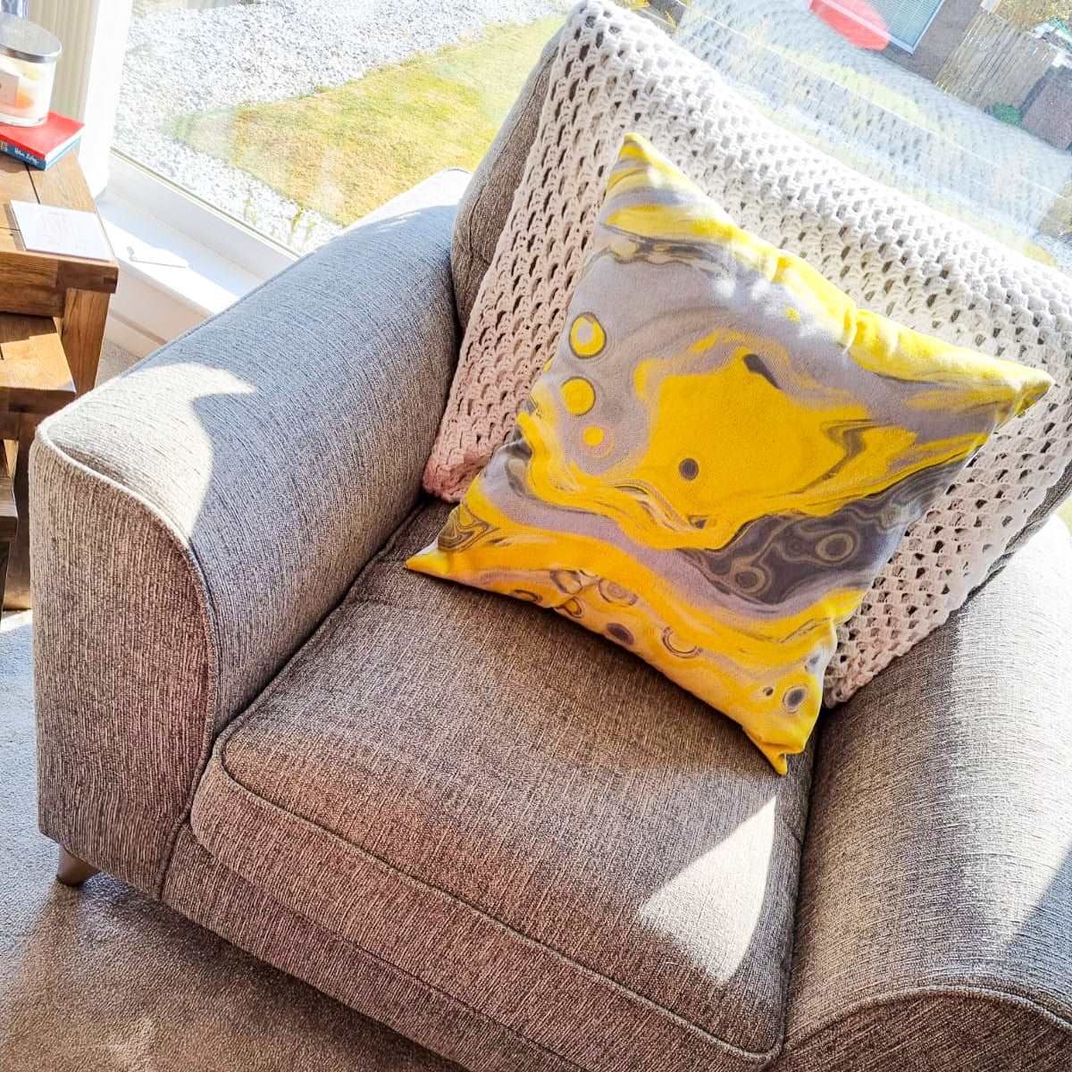 'Zest' Yellow & Grey Cushion